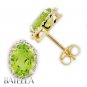 Estate 2.40 Carat Natural Green Peridot Diamond Vintage Stud Earrings 14k Gold