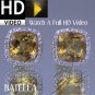 Estate 8.00 Carat Natural Citrine Diamond Vintage Earrings 18k Yellow Gold