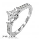 Estate Certified IGL 0.54 Ct G/VS2 Princess Genuine Diamond Engagement Ring 18k
