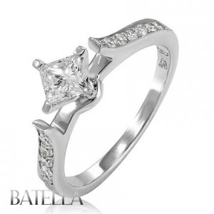 Estate Certified IGL 0.54 Ct G/VS2 Princess Genuine Diamond Engagement Ring 18k