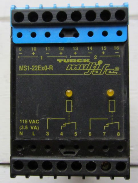 Turck Multi Safe MS1-22Ex0-R Switching Amplifier Relay 2 Channel Iso MS122Ex0R