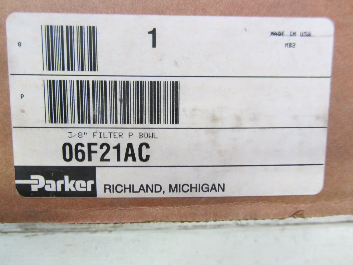 Parker 06F21AC Pneumatic Air Filter Bowl 150 PSI 125 F Max