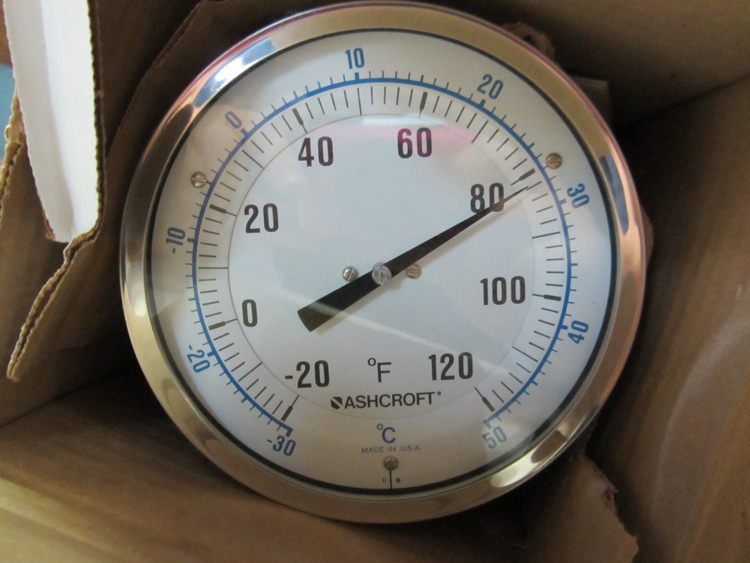 Ashcroft 50EI60E040 5 Inch Bimetal Thermometer 20 / 120 Degrees F