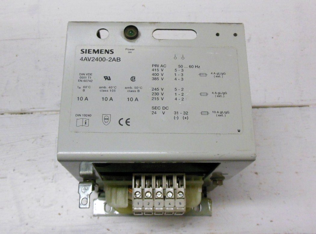 Siemens 4AV24002AB Transformer Power Supply 10 Amp Multiple Input