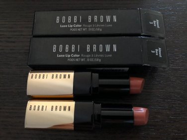 2 X BOBBI BROWN LUXE LIP COLOR  ~   ALMOST BARE 3 ~  NEW IN BOX