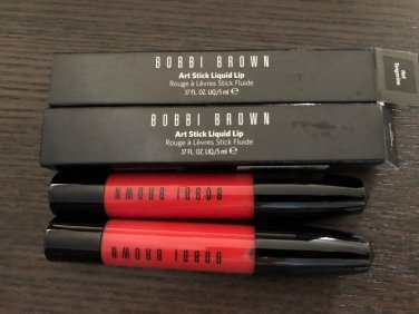2 X BOBBI BROWN ART STICK  LIQUID LIP ~ HOT TANGERINE ~  NEW IN BOX