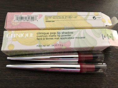2 X Clinique Pop Lip Shadow Cushion Matte Lip Powder ~ 04 Bright Pop ~ NIB