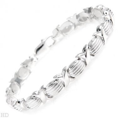 Silver X and O Bracelet.