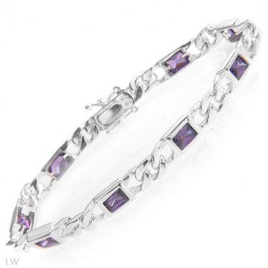 Silver Amethyst Bracelet.