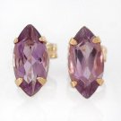 14K Gold Amethyst Earrings