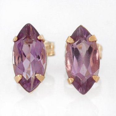 14K Gold Amethyst Earrings