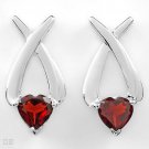 Silver Garnet Earrings