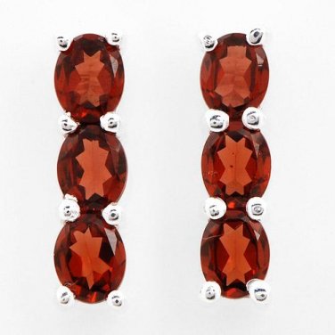 Silver Garnet Earrings
