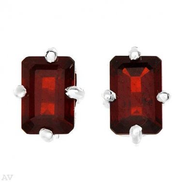 Silver Garnet Earrings