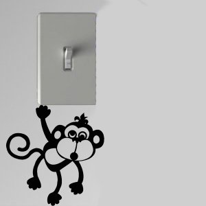 Crazy Monkey Light Switch Wall Art Decal