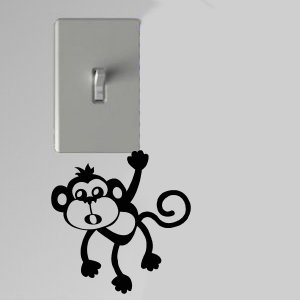 Monkey With Mouth Open Light Switch Wall Art Vinyl Decal