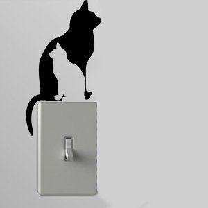 Cat Shadows Light Switch Wall Art Vinyl Decal