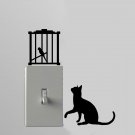 Cat / Birdcage Light Switch Wall Art Vinyl Decal