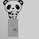 Panda w/Baby Light Switch Wall Art Vinyl Decal