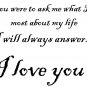 I Love You! Quote Wall Art Vinyl Decal