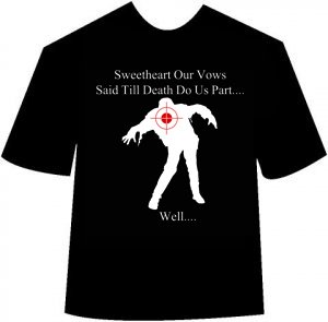 Funny Zombie Death Do Us Part T-shirt