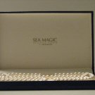 Mikimoto Long Length Pearl Necklace with Rare 3-Diamond 14kg Clasp.