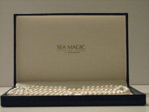 Mikimoto Long Length Pearl Necklace with Rare 3-Diamond 14kg Clasp.