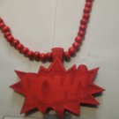Wooden POW Necklace (HIP-HOP)