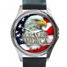 GODBLESS AMERICA ROUND METAL WATCH
