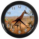 Giraffe Tall Grass WALL CLOCK