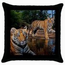 Tigers Watering Hole Winter THROW PILLOW CASE