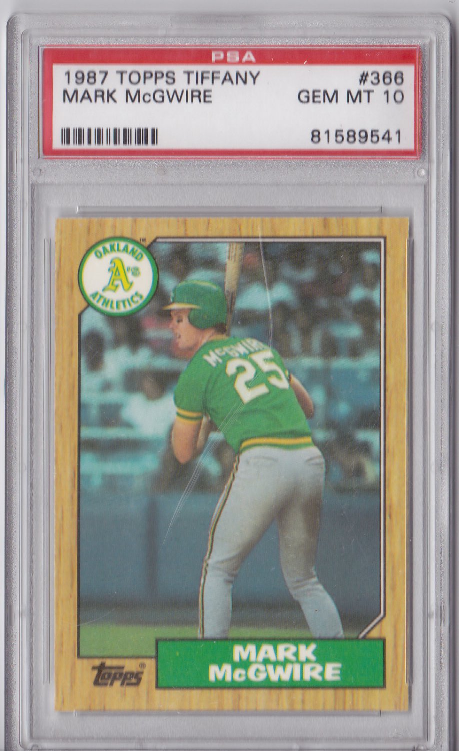 1987 Topps Tiffany 366 Mark McGwire Rookie Card PSA 10