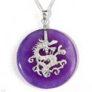 925 solid sterling silver design ,jade dragon design disc pendant