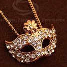 C & M Clothing Stunning Rhinestone and Flower Inlaid Masque Necklace