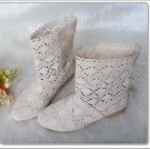 Summer Lady's Knitted Mid-calf Flat Casual Sandals shoes