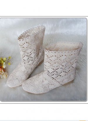 Summer Lady's Knitted Mid-calf Flat Casual Sandals shoes