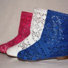 Summer Lady's Knitted Mid-calf Flat Casual Sandals shoes