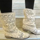 Summer Lady's Knitted Mid-calf Flat Casual Sandals shoes
