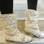 Summer Lady's Knitted Mid-calf Flat Casual Sandals shoes
