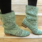 Summer Lady's Knitted Mid-calf Flat Casual Sandals