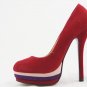 NEW WOMENS LADIES FAUX SUEDE PLATFORM PEEPTOE HIGH WEDG
