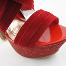 NEW WOMENS LADIES FAUX SUEDE PLATFORM PEEPTOE HIGH WEDG