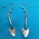 Garden Spade Tool Silver Earrings