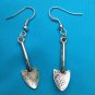 Garden Spade Tool Silver Earrings