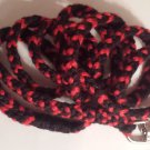 Red & Black Rounded Flat Braid Lead - 52" Long w/ 3.5" Handle