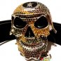 Skull with Cap Belt Buckle & Black Leather Belt