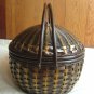 ELEGANT nature wicker rattan basket+handle+lid+liner/storage/large oval/new/ made in Siam