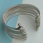 Charm!!! Set of 10 mixed strand twisted cuff silver tone plated Bangle Bracelet.