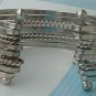 Charm!!! Set of 10 mixed strand twisted cuff silver tone plated Bangle Bracelet.