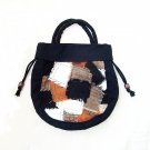 Black Bag Purse Pouch Thai Cotton with liner, new made in Siam
